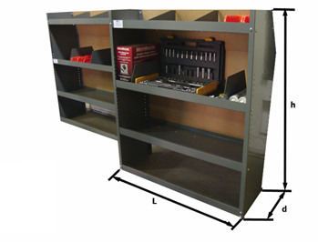 Set of 2 - Chevy City Express Shelving 32"Lx44"Hx13"D