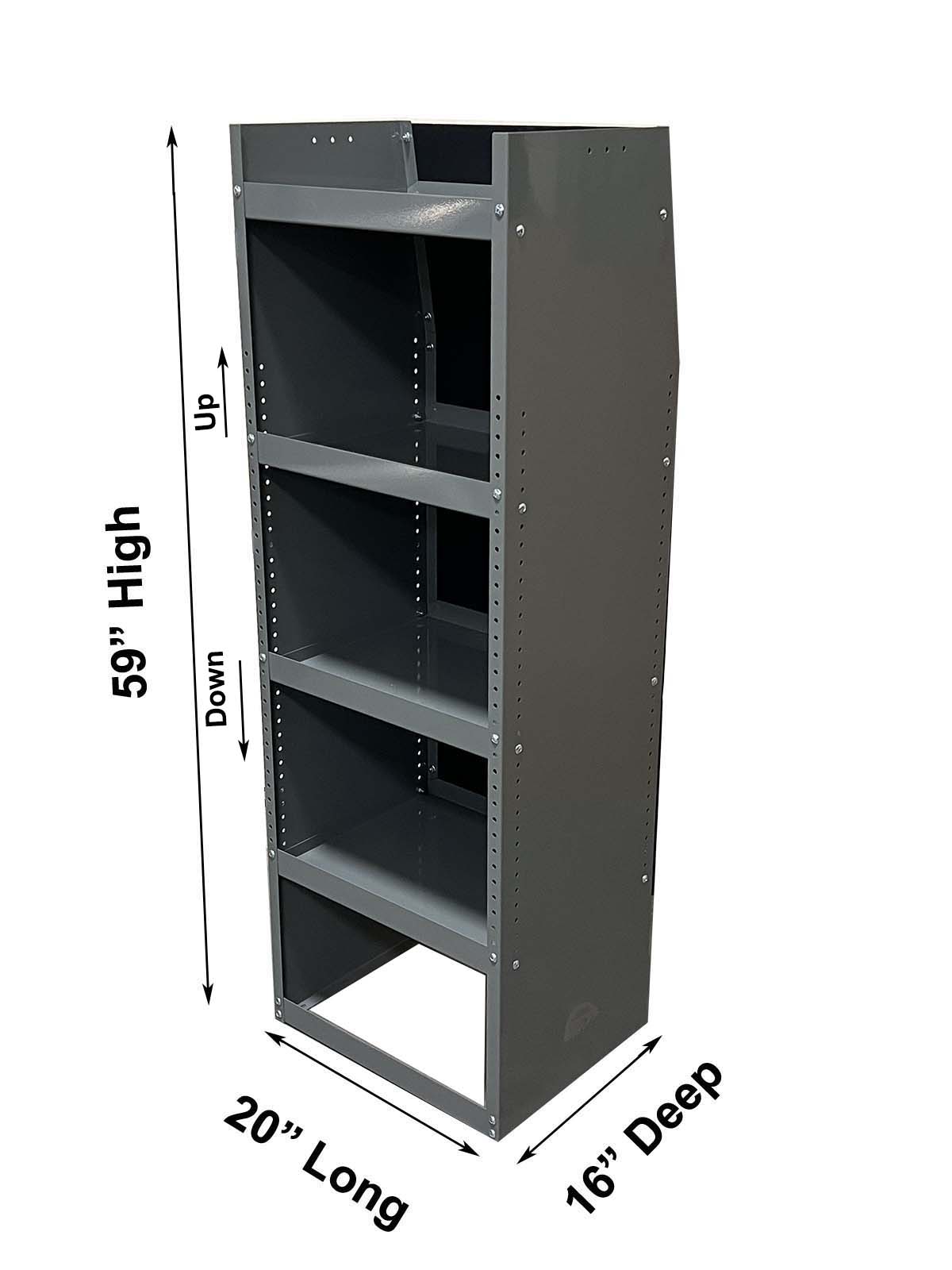 Storage Shelf Tower 59"H x 20"L x 16"D to fit Ram ProMaster